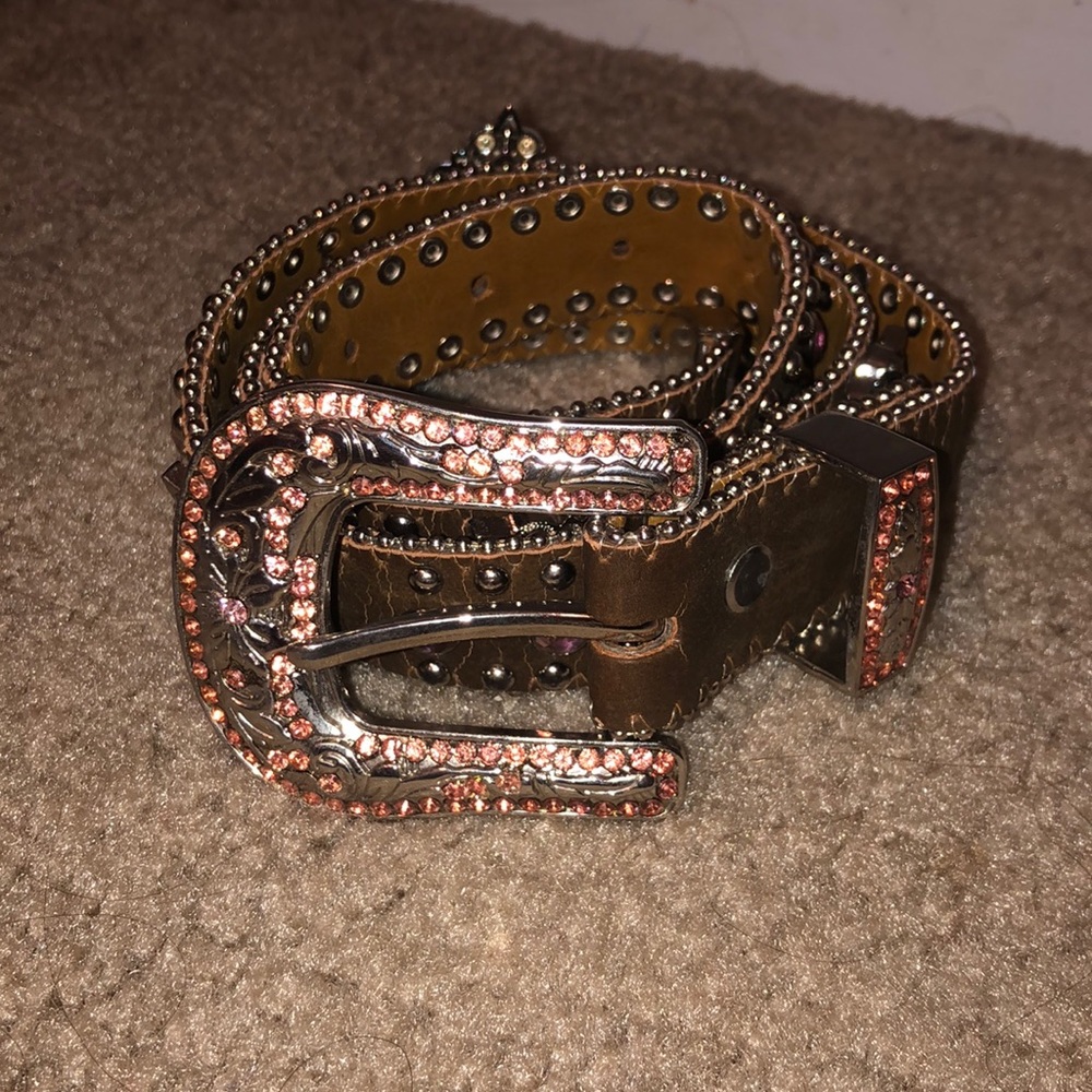 Rose leather western belt size XL kids